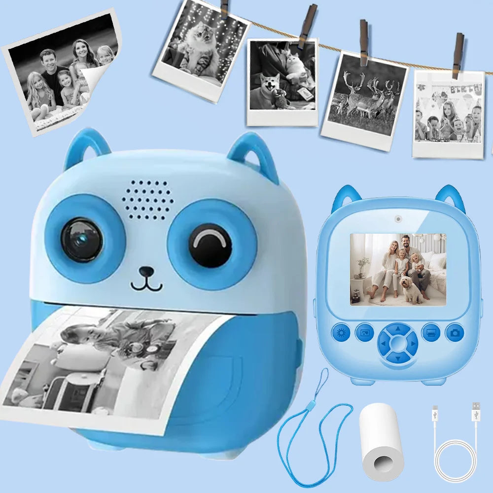 Instant Print Camera - Mini Portable Photo Printer With Cute Cartoon Design - ZOOMNSTORE