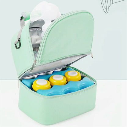 Fashion Insulation Double Layer Pack Solid Color Large Capacity Mommy Bag Travel Picnic Portable Food Handbag Baby Bags - ZOOMNSTORE