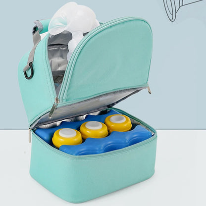 Fashion Insulation Double Layer Pack Solid Color Large Capacity Mommy Bag Travel Picnic Portable Food Handbag Baby Bags - ZOOMNSTORE