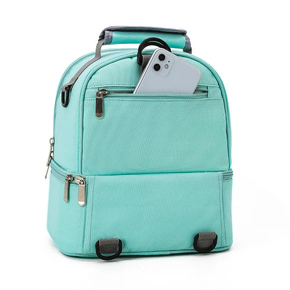 Fashion Insulation Double Layer Pack Solid Color Large Capacity Mommy Bag Travel Picnic Portable Food Handbag Baby Bags - ZOOMNSTORE
