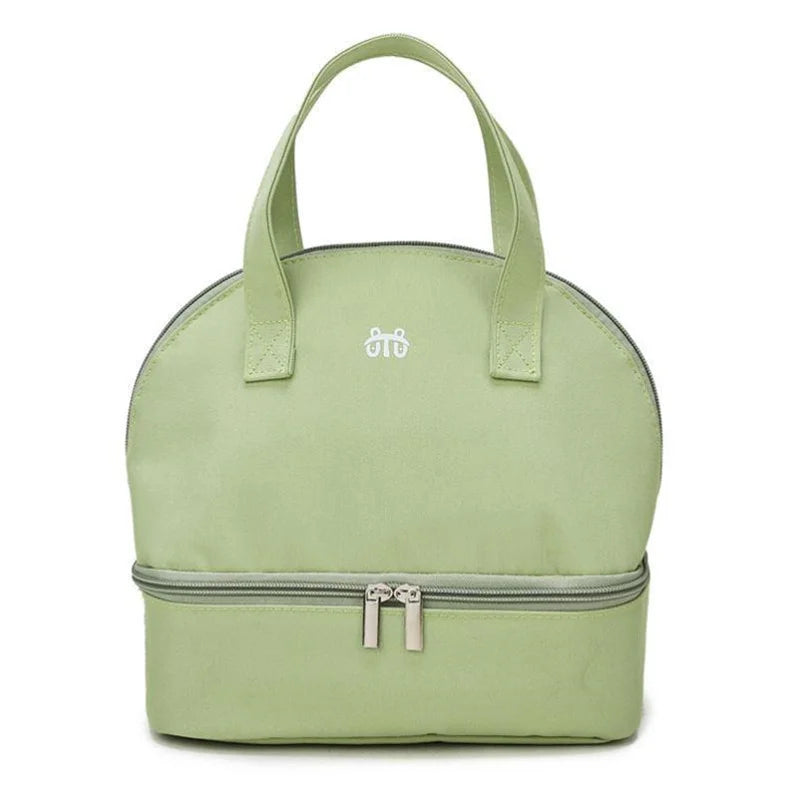 Fashion Insulation Double Layer Pack Solid Color Large Capacity Mommy Bag Travel Picnic Portable Food Handbag Baby Bags - ZOOMNSTORE