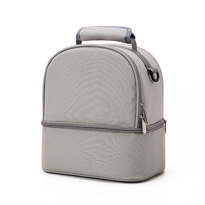 Fashion Insulation Double Layer Pack Solid Color Large Capacity Mommy Bag Travel Picnic Portable Food Handbag Baby Bags - ZOOMNSTORE