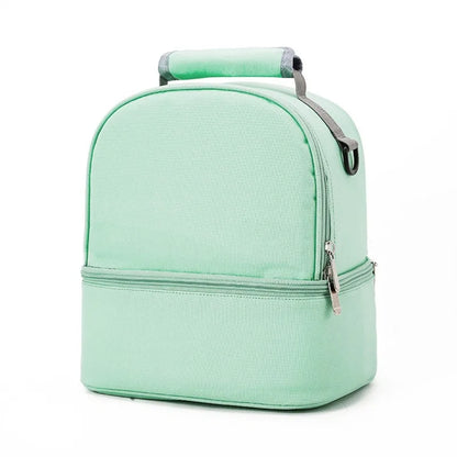Fashion Insulation Double Layer Pack Solid Color Large Capacity Mommy Bag Travel Picnic Portable Food Handbag Baby Bags - ZOOMNSTORE