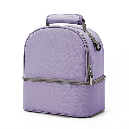 Fashion Insulation Double Layer Pack Solid Color Large Capacity Mommy Bag Travel Picnic Portable Food Handbag Baby Bags - ZOOMNSTORE