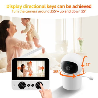 Danmini Intelligent Baby Monitor 4.3-inch IPS Color Screen Display PZT Control Night Vision Indoor Security Surveillance Camera - ZOOMNSTORE