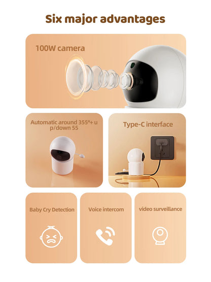 Danmini Intelligent Baby Monitor 4.3-inch IPS Color Screen Display PZT Control Night Vision Indoor Security Surveillance Camera - ZOOMNSTORE