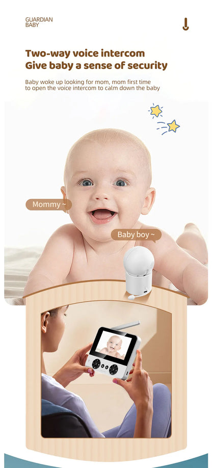 Danmini Intelligent Baby Monitor 4.3-inch IPS Color Screen Display PZT Control Night Vision Indoor Security Surveillance Camera - ZOOMNSTORE