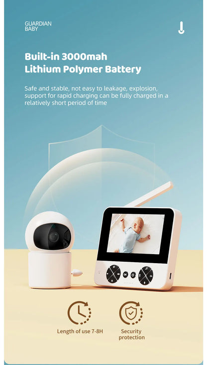Danmini Intelligent Baby Monitor 4.3-inch IPS Color Screen Display PZT Control Night Vision Indoor Security Surveillance Camera - ZOOMNSTORE