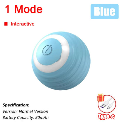Interactive Cat Toy - Automatic Rolling Ball with Faux Tail Rechargeable Pet Training Device - ZOOMNSTORE