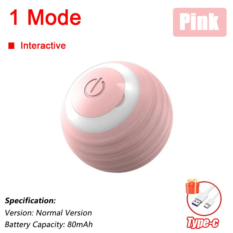 Interactive Cat Toy - Automatic Rolling Ball with Faux Tail Rechargeable Pet Training Device - ZOOMNSTORE