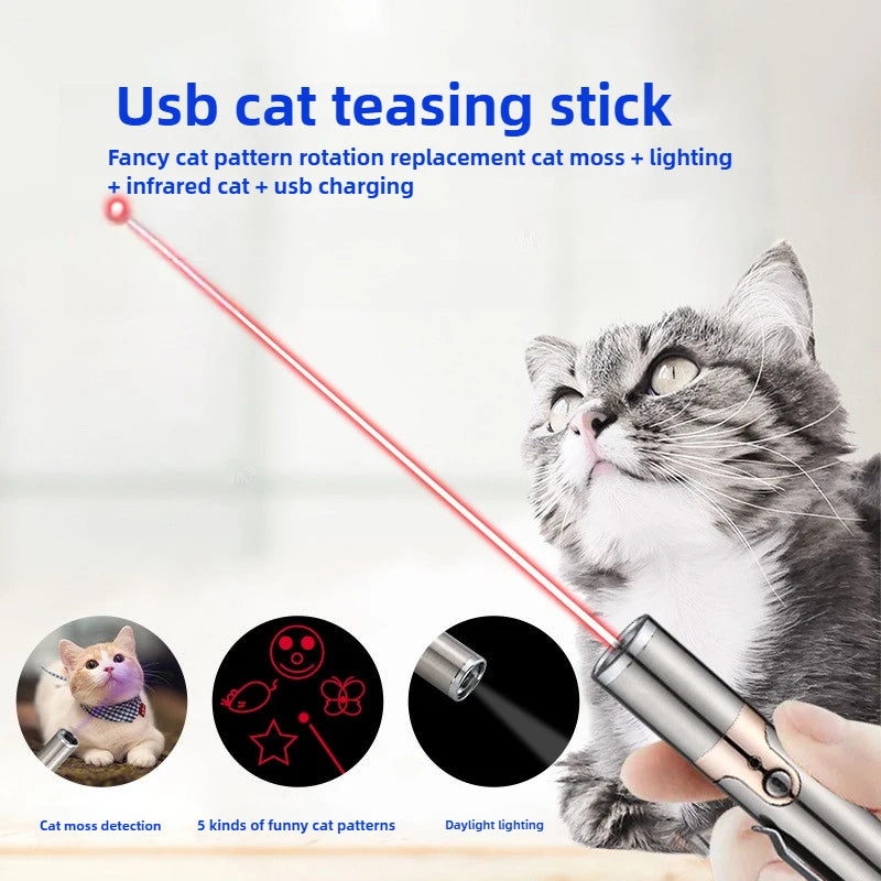 Interactive Cat Toy - USB Charging Laser Projector Stick - ZOOMNSTORE