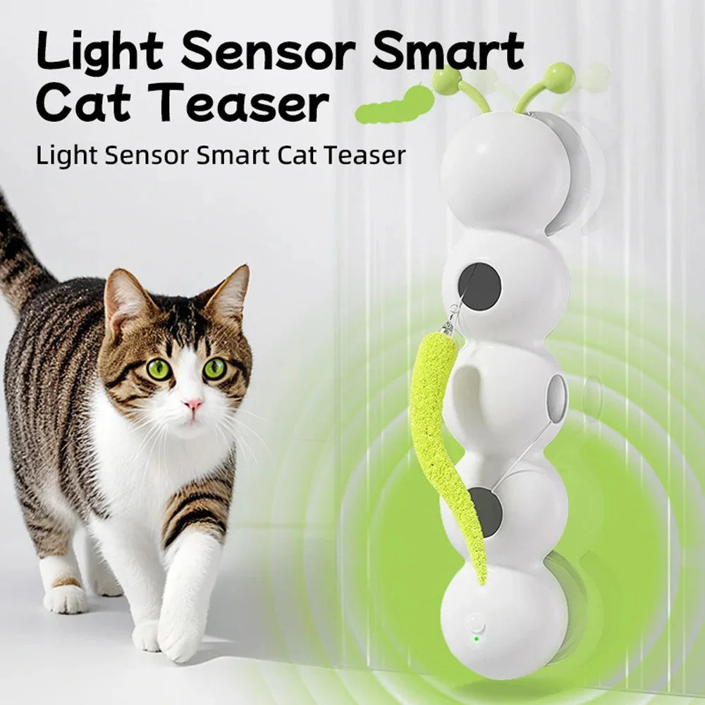 Interactive Cat Toy – Automatic Cat Teaser with Feather Tail & Mobile Swing - ZOOMNSTORE
