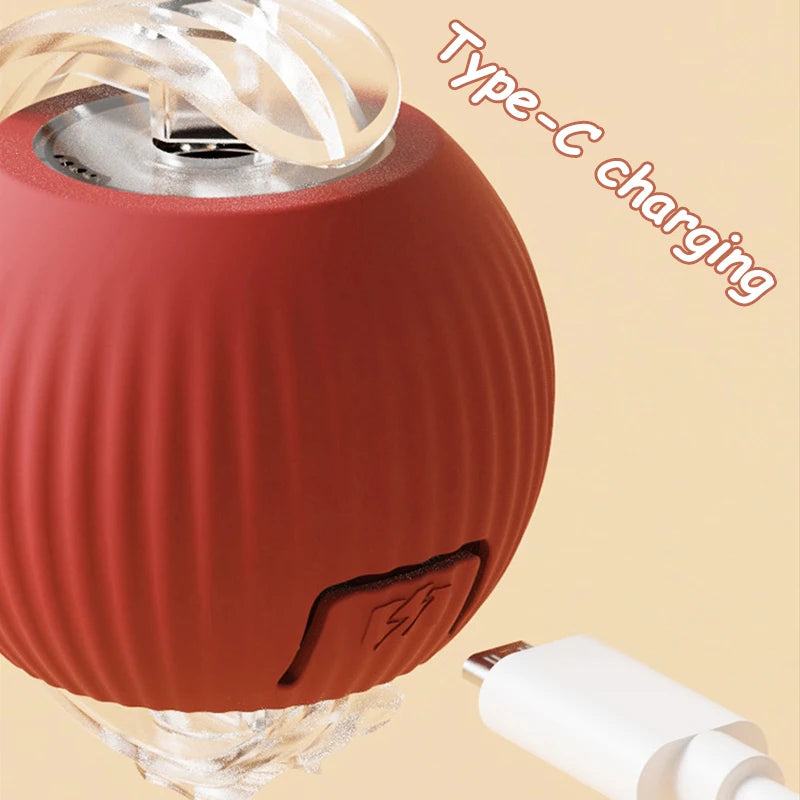Interactive Cat Toy - Automatic Rolling Ball with Faux Tail Rechargeable Pet Training Device - ZOOMNSTORE