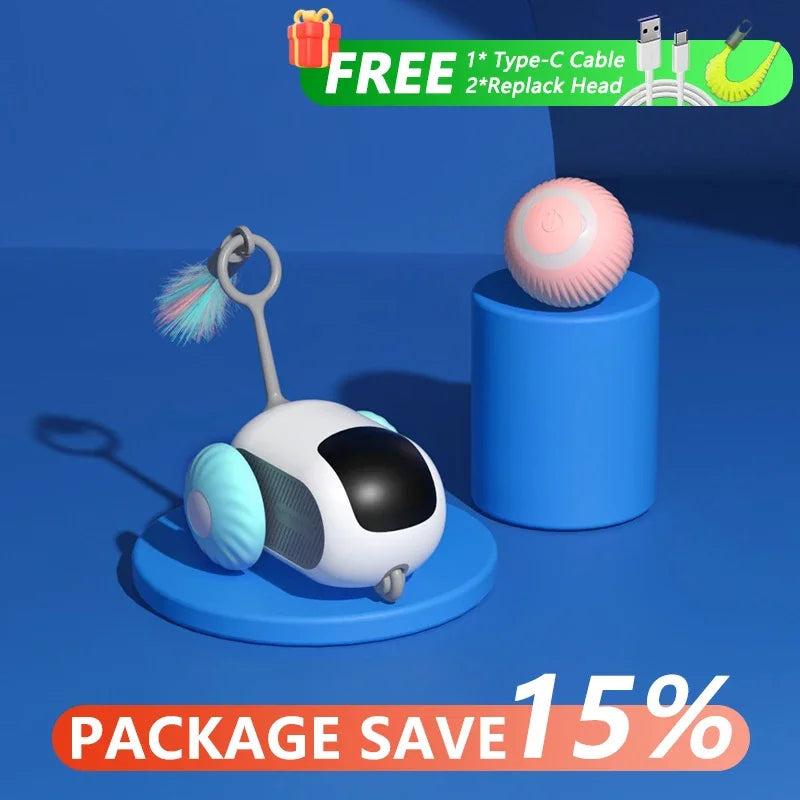 Interactive Cat Toy Car - Automatic Rolling Remote Control Ball for Indoor Cats - ZOOMNSTORE