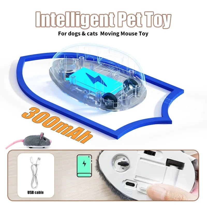 Interactive Electric Cat Mouse Toy - Plush Fast-Moving Pet Accessory - ZOOMNSTORE