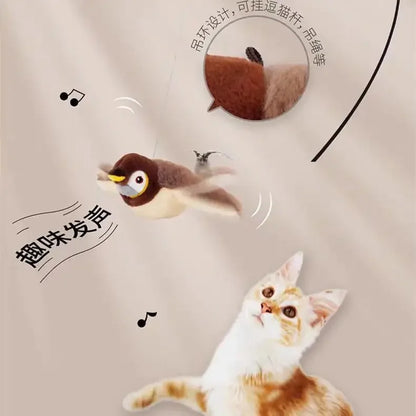 Interactive Cat Toy - Rechargeable Plush Bird With Catnip, Chirping & Flapping Wings - ZOOMNSTORE