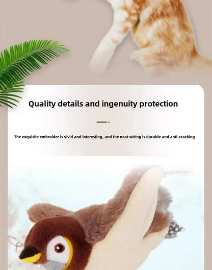Interactive Cat Toy - Rechargeable Plush Bird With Catnip, Chirping & Flapping Wings - ZOOMNSTORE