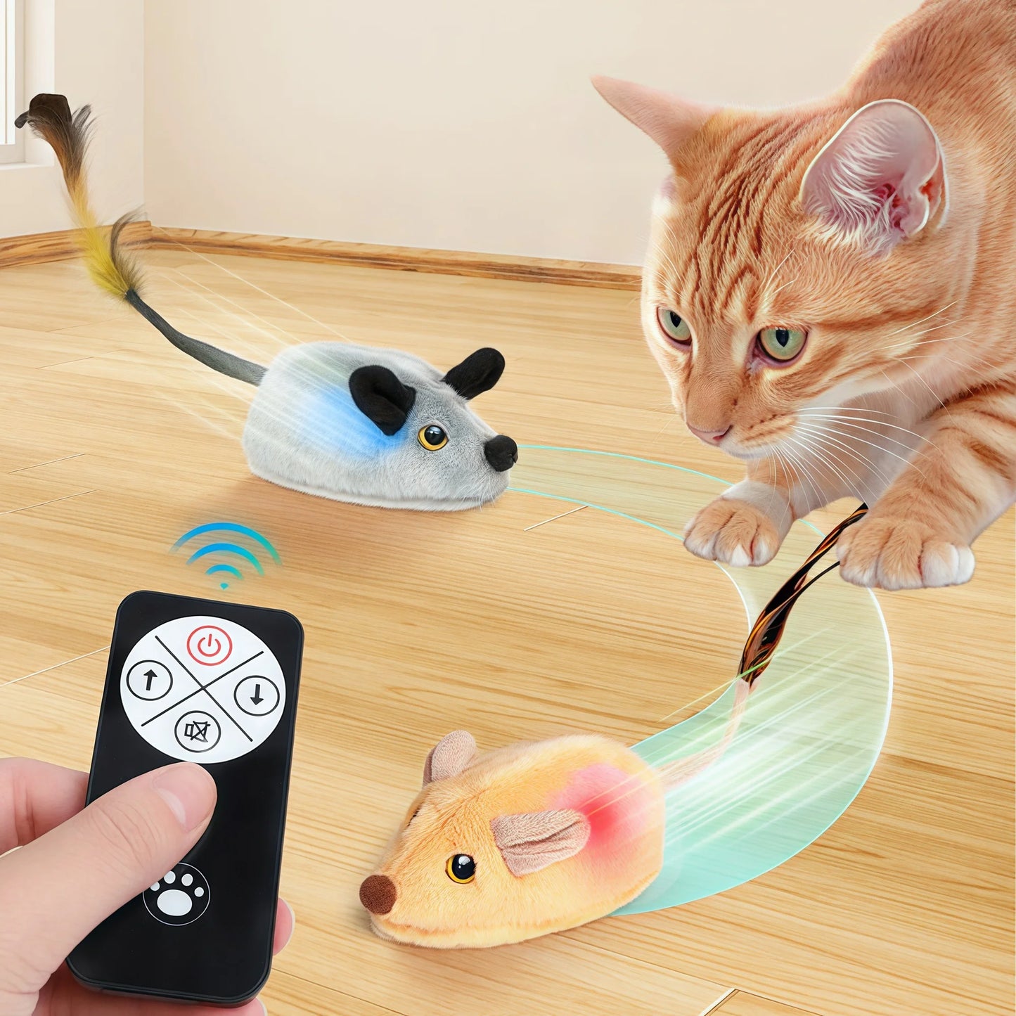 Interactive Cat Toy - Automatic Sensing Remote Control Plush Mouse - ZOOMNSTORE