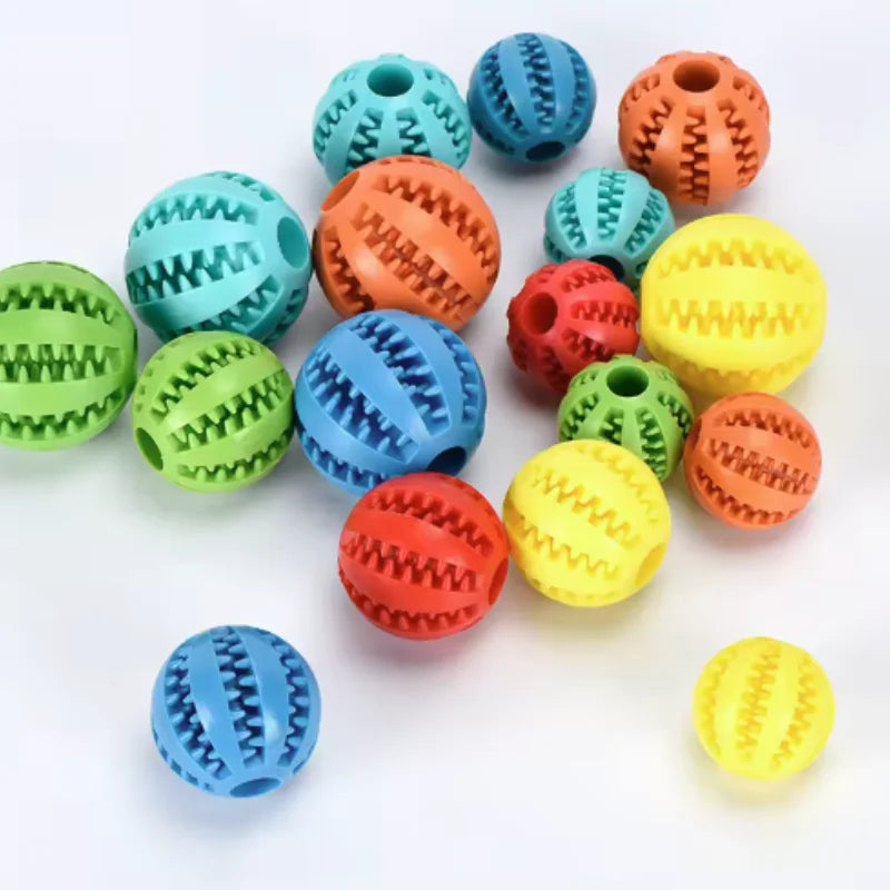 Interactive Dog Toy - Rubber Pet Ball Chew Toy for Puppies & Cats | Treat Feeder - ZOOMNSTORE