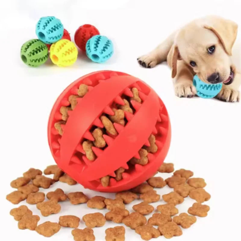 Interactive Dog Toy - Rubber Pet Ball Chew Toy for Puppies & Cats | Treat Feeder - ZOOMNSTORE