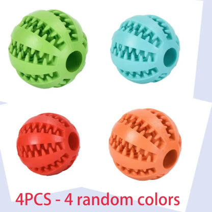 Interactive Dog Toy - Rubber Pet Ball Chew Toy for Puppies & Cats | Treat Feeder - ZOOMNSTORE
