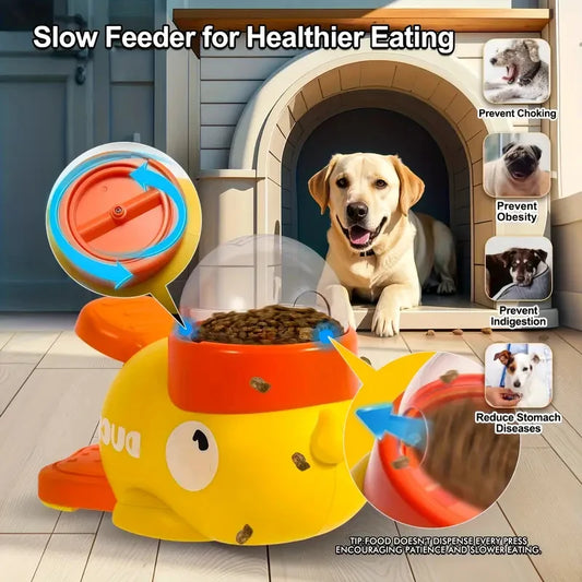 Interactive Duck Dog Toy - Anti-Slip Feeder Dispenser for Pet Intelligence Exercise - ZOOMNSTORE