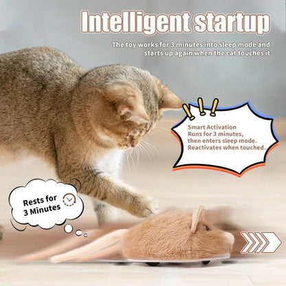 Interactive Electric Cat Mouse Toy - Plush Fast-Moving Pet Accessory - ZOOMNSTORE