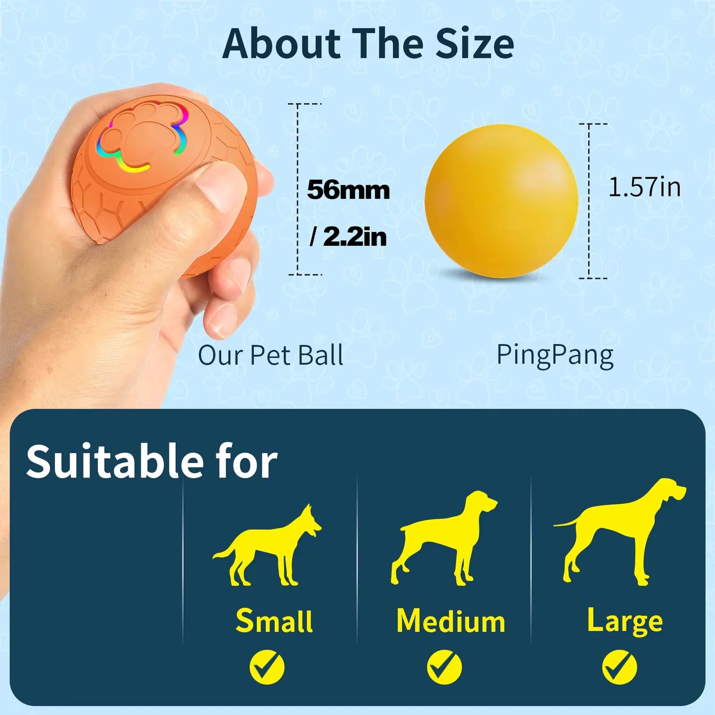 Interactive Smart Dog Toy Ball - USB Automatic Bouncing Ball with RGB Lights for Pets - ZOOMNSTORE
