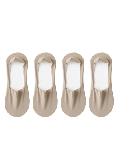 Ice Silk Low Cut Boat Socks - 4 Pairs Anti-Slip Summer Socks - ZOOMNSTORE