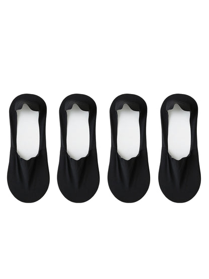 Ice Silk Low Cut Boat Socks - 4 Pairs Anti-Slip Summer Socks - ZOOMNSTORE