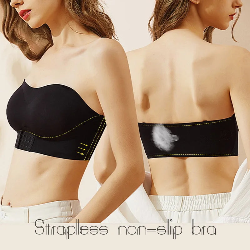 Invisible Strapless Push-Up Bra - Wireless Non-Slip Wedding Lingerie S-XL Plus Size - ZOOMNSTORE