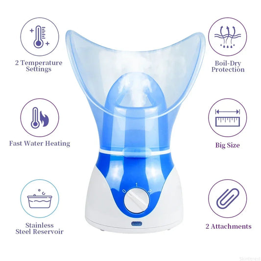 Ionic Facial Steamer - Hot Mist Pore Cleaner  Skin Moisturizer - ZOOMNSTORE