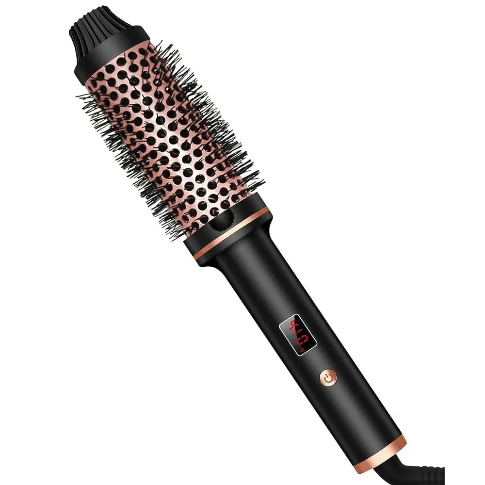 Ionic Hair Curler - Professional Heated Styling Brush With Tourmaline Barrel & Anti-Scald Design - ZOOMNSTORE