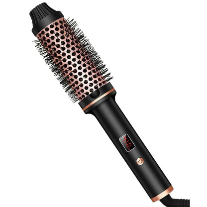 Ionic Hair Curler - Professional Heated Styling Brush With Tourmaline Barrel & Anti-Scald Design - ZOOMNSTORE