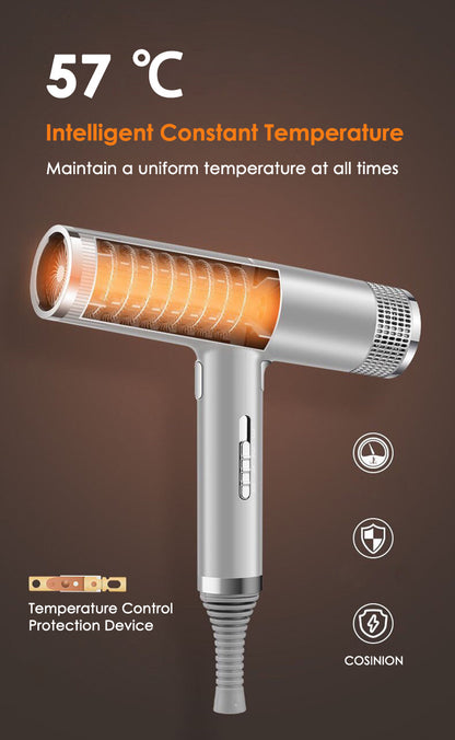 Ionic Hair Dryer - Professional Infrared Negative Ion Blow Dryer With Hot Cold Wind - ZOOMNSTORE
