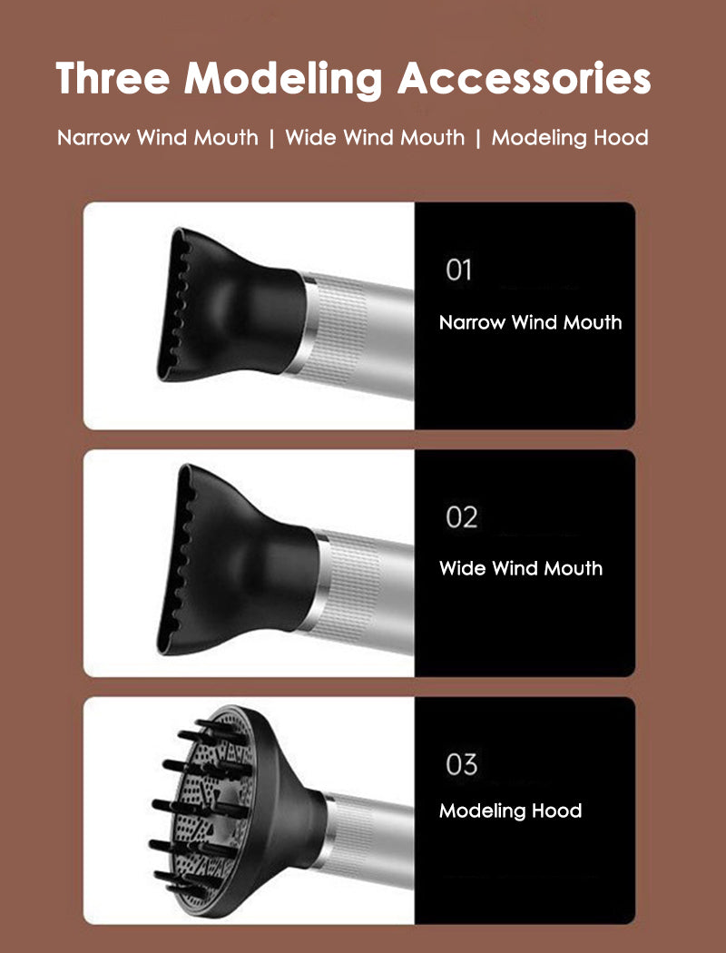 Ionic Hair Dryer - Professional Infrared Negative Ion Blow Dryer With Hot Cold Wind - ZOOMNSTORE