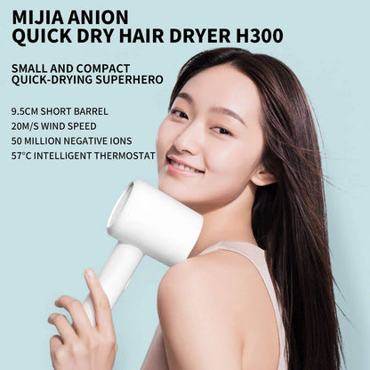 XIAOMI MIJIA Mi Ionic Hair Dryer H300 Quick Dry Negative Ion Hair Care Professional For Home 1600W Electric Hair Dryers Diffuser - ZOOMNSTORE
