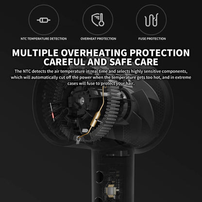 XIAOMI MIJIA Mi Ionic Hair Dryer H300 Quick Dry Negative Ion Hair Care Professional For Home 1600W Electric Hair Dryers Diffuser - ZOOMNSTORE