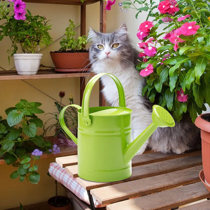 Iron Watering Can - Garden Watering Can with Nozzle, 1.5L Metal Plant Pot - ZOOMNSTORE