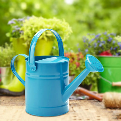 Iron Watering Can - Garden Watering Can with Nozzle, 1.5L Metal Plant Pot - ZOOMNSTORE