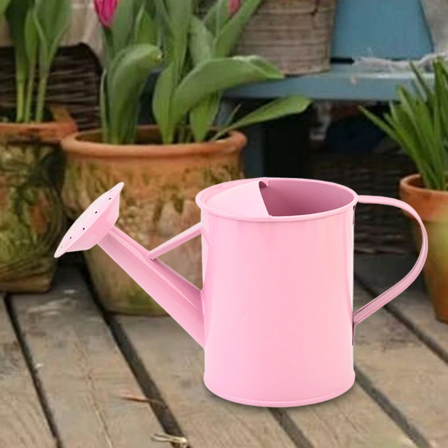 Iron Watering Can - Garden Watering Can with Nozzle, 1.5L Metal Plant Pot - ZOOMNSTORE