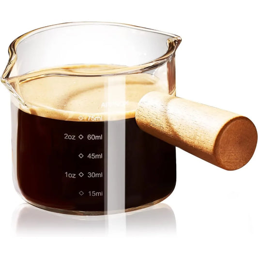 Italian Coffee Cup - 3.5 Oz Double Mouth Glass Measuring Cup with Scale - ZOOMNSTORE