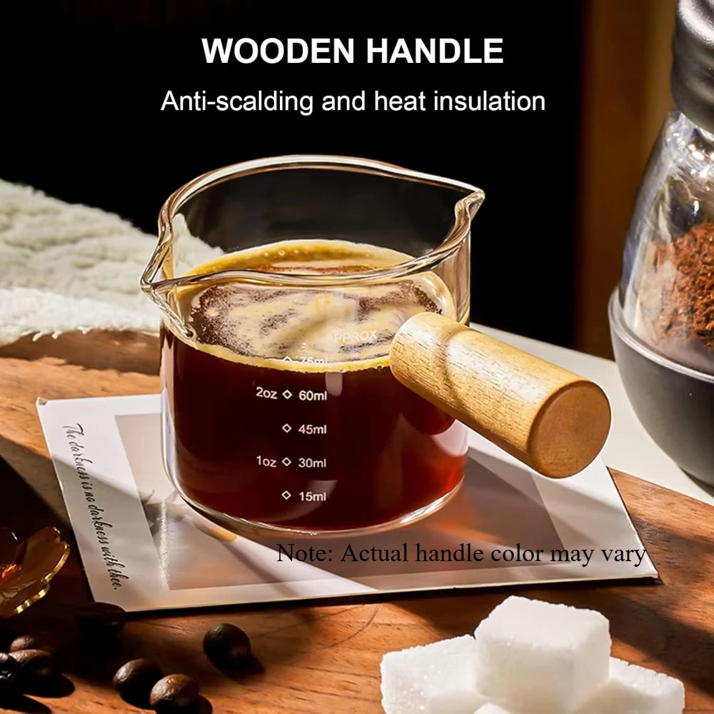 Italian Coffee Cup - 3.5 Oz Double Mouth Glass Measuring Cup with Scale - ZOOMNSTORE