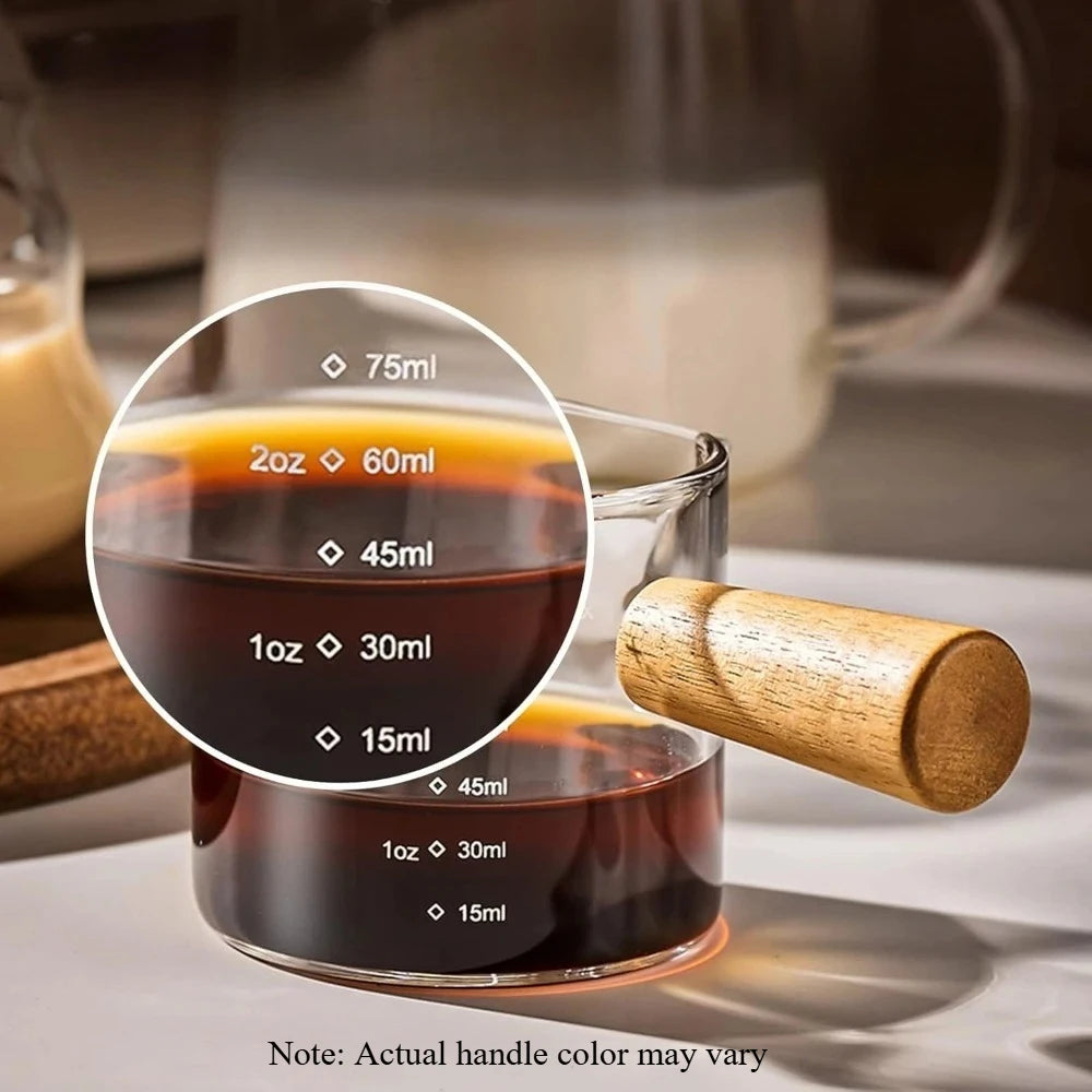 Italian Coffee Cup - 3.5 Oz Double Mouth Glass Measuring Cup with Scale - ZOOMNSTORE