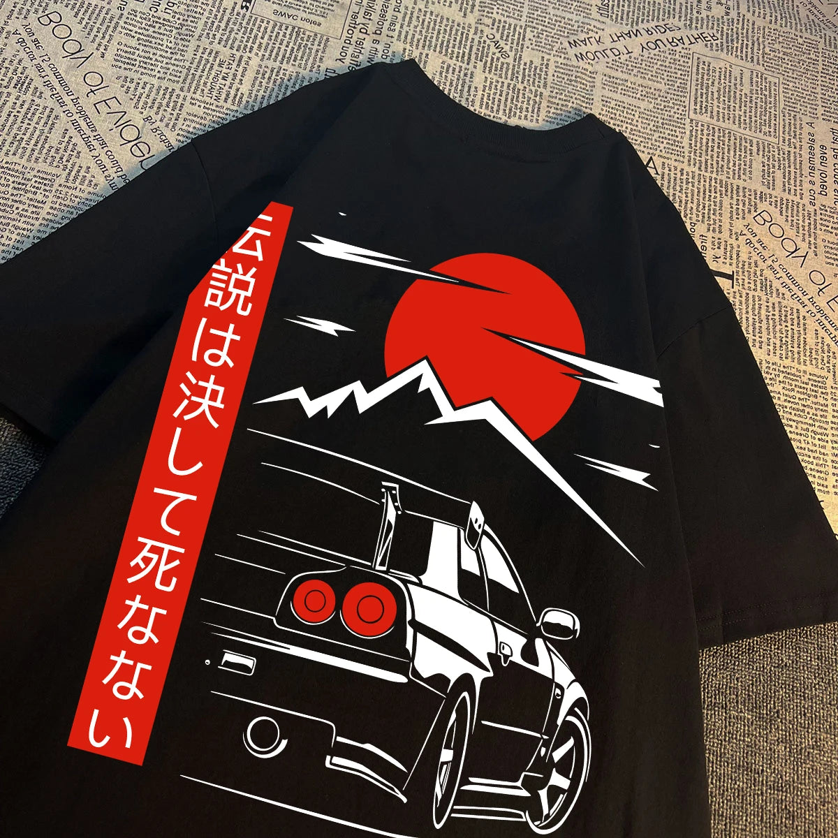 JDM Racing T Shirts – Japanese Streetwear Cotton Couple Tees | Oversized Casual Tops - ZOOMNSTORE