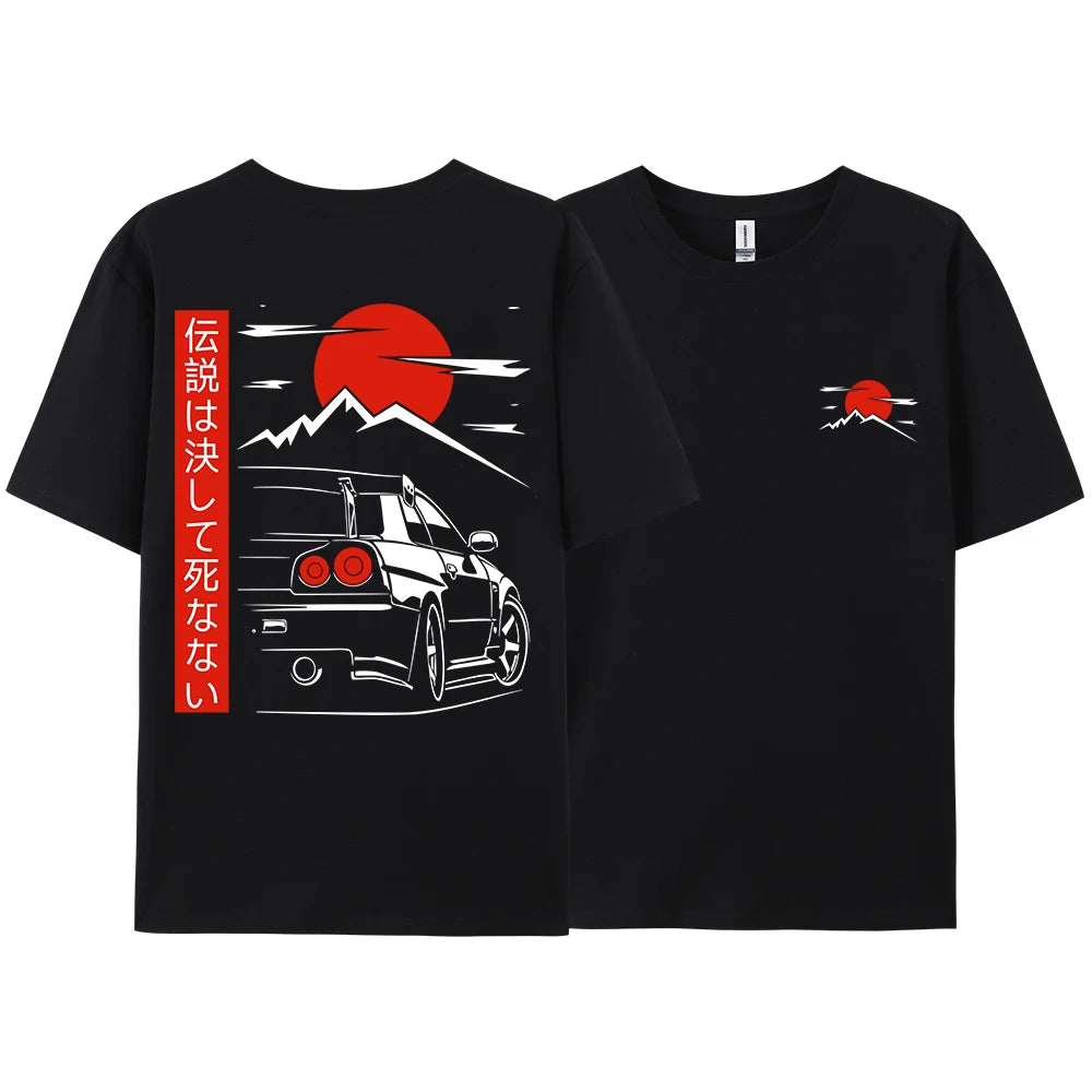 JDM Racing T Shirts – Japanese Streetwear Cotton Couple Tees | Oversized Casual Tops - ZOOMNSTORE