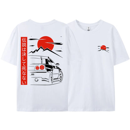 JDM Racing T Shirts – Japanese Streetwear Cotton Couple Tees | Oversized Casual Tops - ZOOMNSTORE