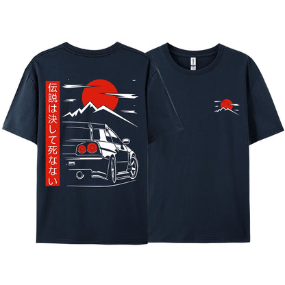 JDM Racing T Shirts – Japanese Streetwear Cotton Couple Tees | Oversized Casual Tops - ZOOMNSTORE