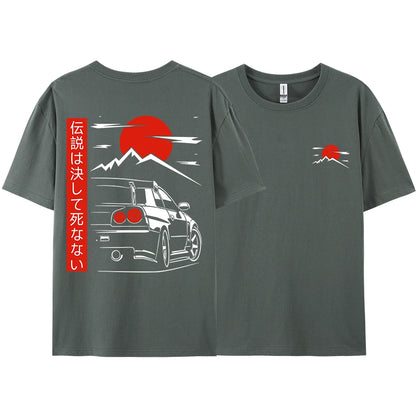 JDM Racing T Shirts – Japanese Streetwear Cotton Couple Tees | Oversized Casual Tops - ZOOMNSTORE