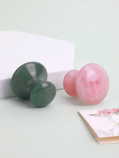 Jade Gua Sha Mushroom Face Massager Tool – Natural Stone Facial Sculpting Roller - ZOOMNSTORE